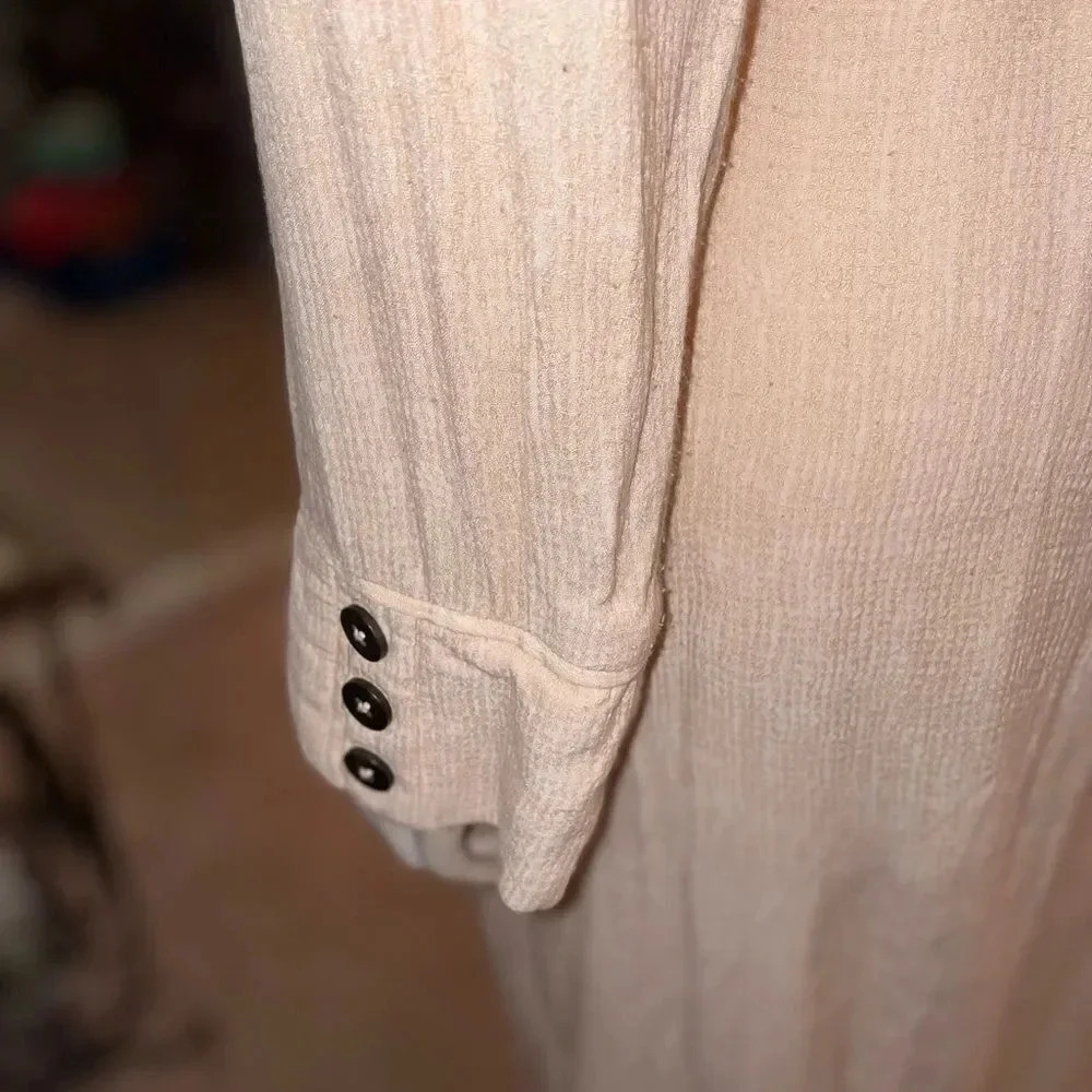 ZARA TRF OUTERWEAR LONG SLEEVE DUSTER TAN/BEIGE SIZE SMALL/ MEDIUM - Picture 9 of 16